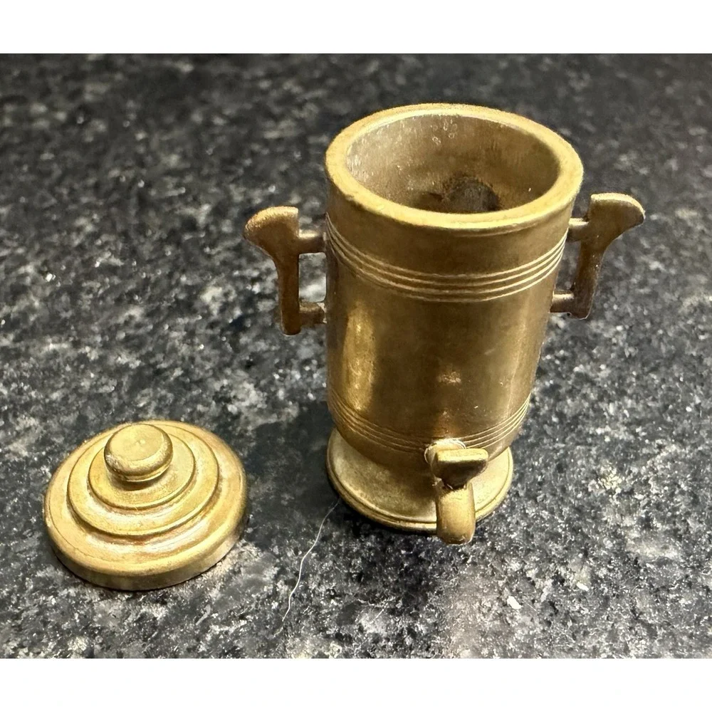 Vtg Clare-Bell Brass Works CB BW USA Miniature Brass Tea / Beverage Set – 15 Pc